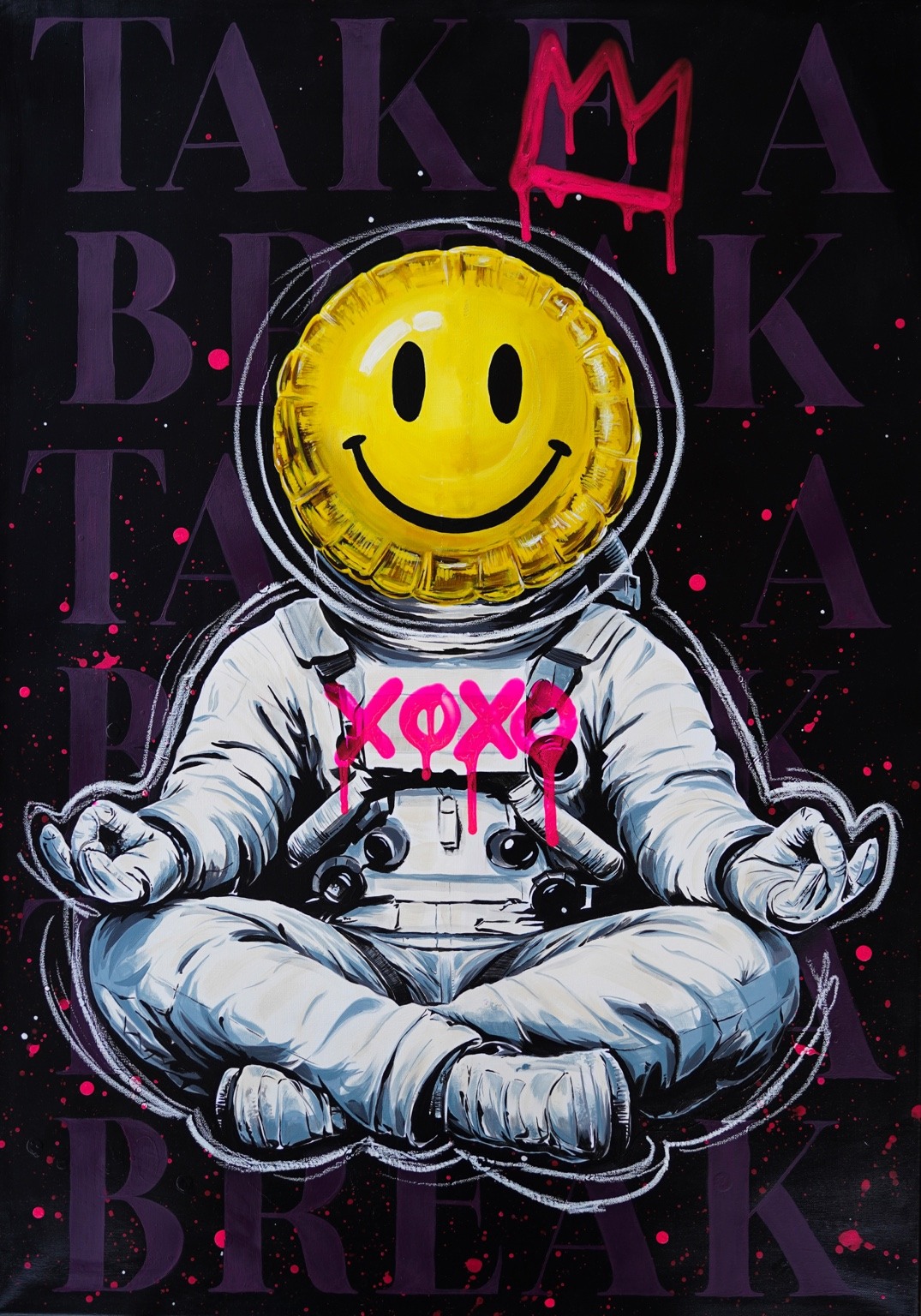 Take a Break – Astronaut mit Smiley-Helm